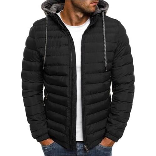 Winter New Hooded Cotton Jacket Thicken Jacket Mens Warm Lightweight Windbreaker Jacket Casual New Mens Windproof Jacket