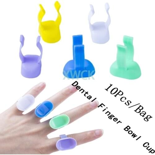 100pcs/bag Dental Mixing Handy Finger Bowl Cup Dentist Disposable Consumables Handy Bowl Cup for Cement Powder Finger Handy Tool