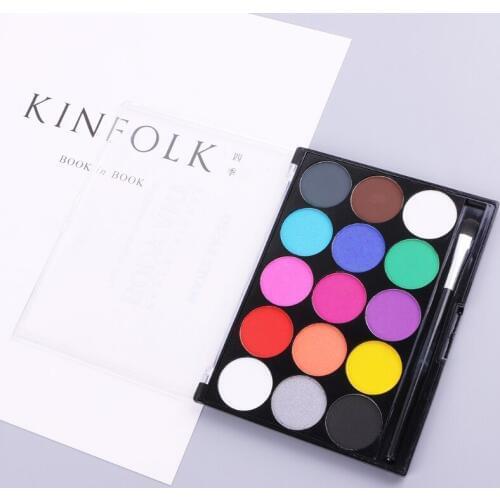 15 Colors Body Paint Makeup Facial Painting Water Ink Oil Graffiti With Brush pigment powder