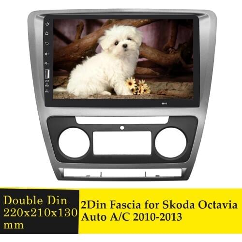 2 Din Car Radio Fascia Navigation Frame Dash Kit For Skoda Octavia(2010~2013) Auto A/C Audio Stereo DVD Player Cover Panel Bezel