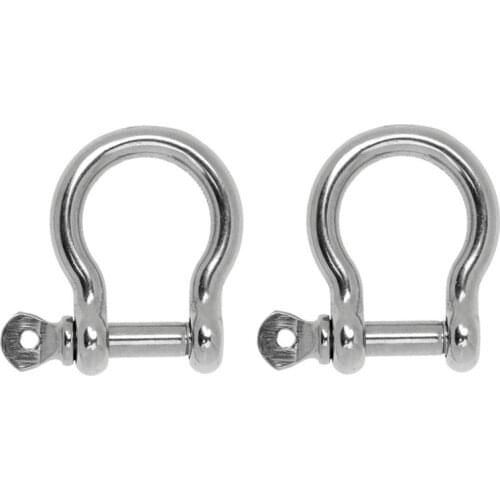 2 Pcs Boat Marine 8mm Stainless Steel 316 Key Pin Shackle Hardware Rigging