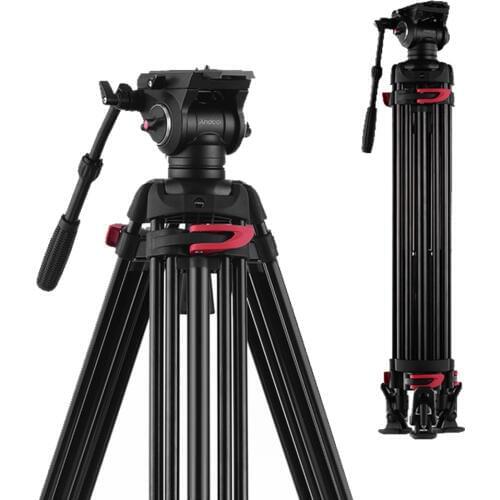Andoer XTK-8018 Professional Photography Tripod Stand with 360 Panorama Fluid Hydraulic Bowl Head 180cm Max. Height 10kg Load