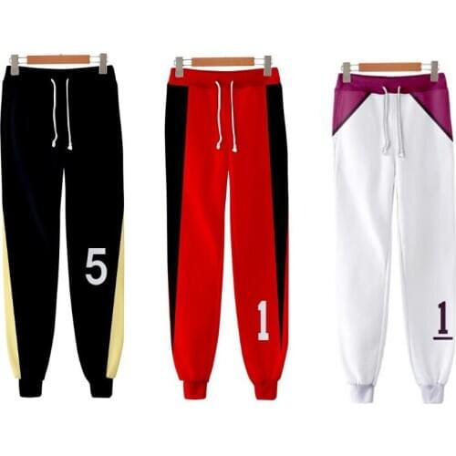 Joggers Pants Men / Women Casual Sweatpants Hinata Shoyo Oikawa Tooru Kozume Kenma Cosplay Costumes Trouser Mid Anime Haikyuu 3D