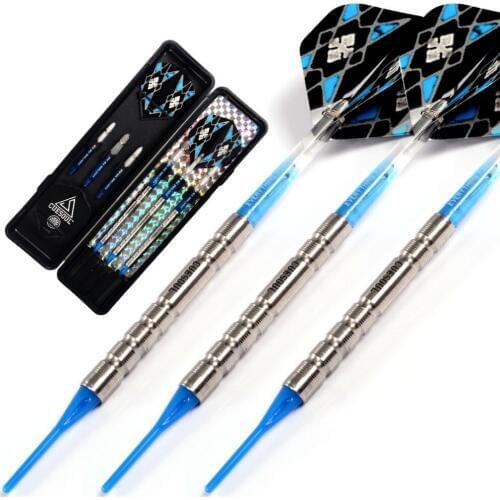 CUESOUL New Darts Gift!!! 3pcs Blue Tungsten Darts with 6 Pieces Blue Dart Shaft