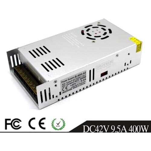 DC42V Power Supply Switching 9.5A 400W Driver Transformers 220V 110V AC To DC 42V Power Adapter for CNC CCTV Stepper Motors DIY