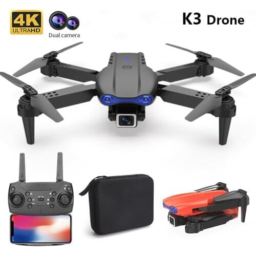 K3 Folding Drone High-definition 4K Dual Camera Quadcopter With Long Endurance RC Helicopter WiFi FPV Remote Control Dron RC Toy