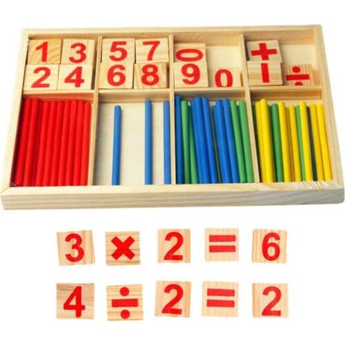 Montessori Toy Mathematics Education Wooden Toys Childrens Early Learning Jigsaw Puzzle Childrens Counting Stick Teaching Aid
