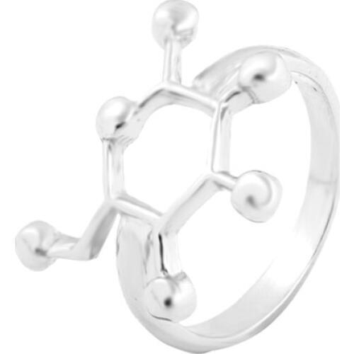 Wholesale 10pcs/lot Glucose Sugar Molecule Ring Chemistry Jewelry Science Rings Men Women Can Mix Color