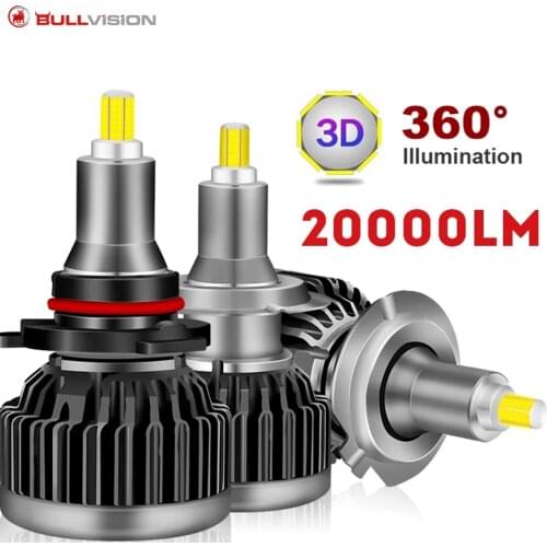 H1 Led H7 LED 20000 Lumens H11 9005 HB3 9006 HB4 Headlight Bulbs Nebbia 360 Degree 3D CSP chips Car Lights Turbo Lamp 2Pcs