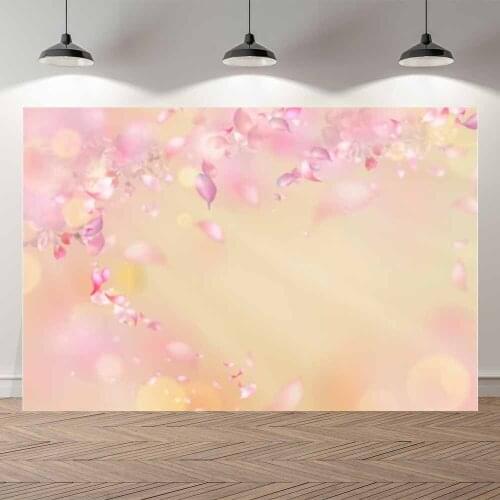 NeoBack Thin Vinyl Spring Flower Petals Bokeh Painting Baby Kids Portrait Birthday Photography Backdrop Photo Photocall Banner