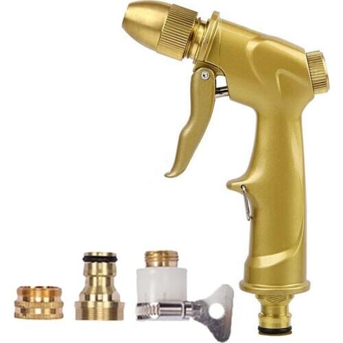New garden water gun High pressure Car Wash hose nozzle Adjustable jardin Sprayer metal irrigation set garden hose watering lawn