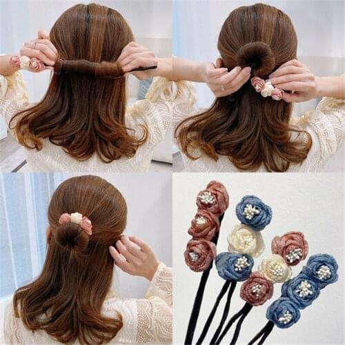 Flower Half-ball Hair Curler Womens Lazy Simple Fluffy Fixed Hair Variable Shape Flower Bud Head Bridal Headdress