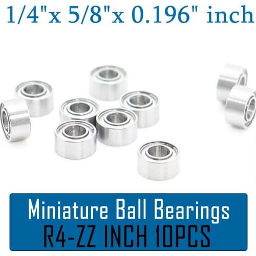 R4ZZ Bearing ABEC-1 (10PCS) 1/4"x5/8"x0.196" inch Miniature R4 ZZ Ball Bearings R4z For RC Model Parts