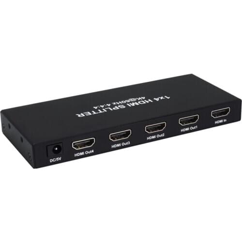 1 in 4 out video 4 ports hdmi splitter 1x4 Support 3D 4k@60hz YUV 4:4:4 HDCP2.2 EDID Splitter