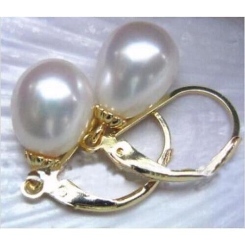 Rare 9-10mm Natural White freshwater Cultured Pearl Necklace Bracelet Earring