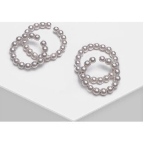 Amorita boutique Size pearl circle design fashion simple clip earrings