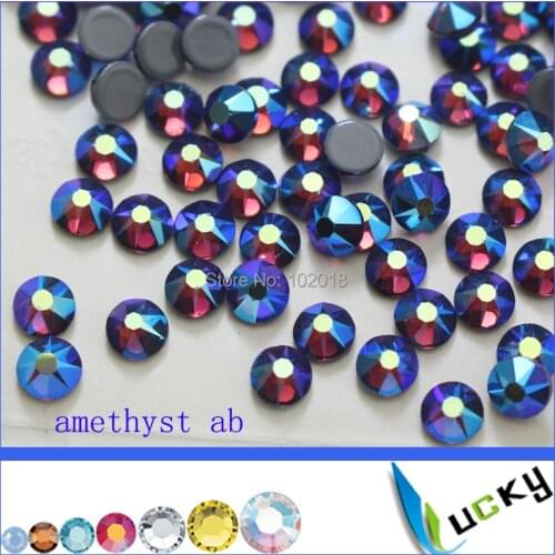 All AB Colors SS20 1440pcs Clear Crystal Hot Fix Rhinestones Face Cut Big 8 Small Iron On Hotfix Rhinestones For Motif