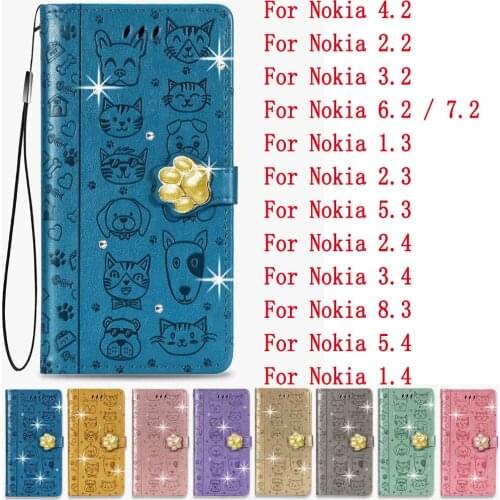 Sunjolly Leather Case Flip Card Wallet Stand Cover coque For Nokia 4.2 2.2 3.2 1.3 2.3 5.3 2.4 3.4 8.3 5.4 1.4 6.2 7.2