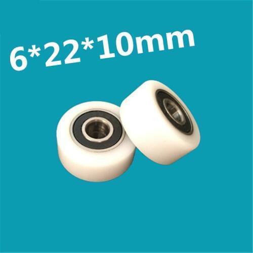 SWMAKER 6*22*10mm double bearings plastic wheel 696 thickening roller bearing nylon POM with small bearing
