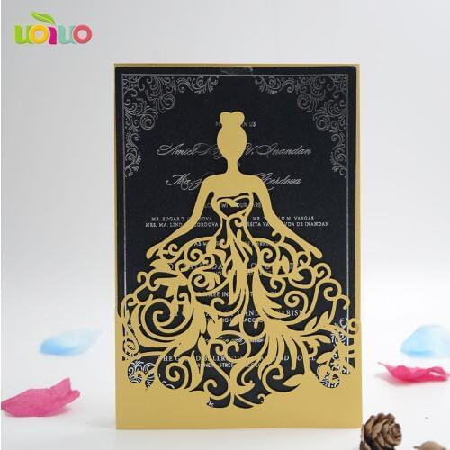 Unique wedding invitation cards wedding invitation card gold color