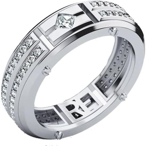 Rivet Mechanical Micro Inlaid Diamond Re Letter Engagement Ring Wedding Ring Rings for Women