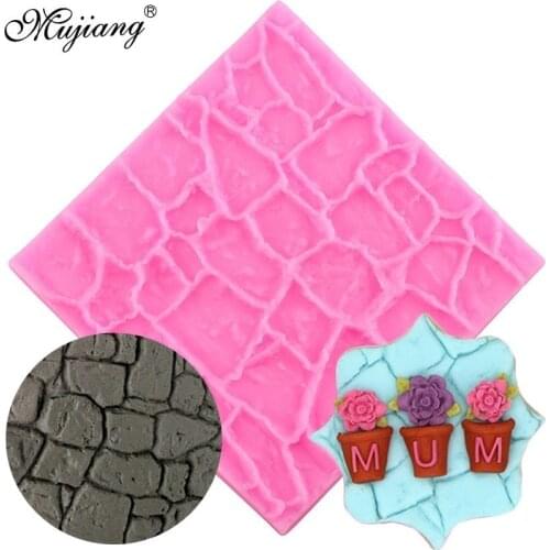 Castle Farm Wall Rock Stone Garden Silicone Mold DIY Cookie Baking Chocolate Candy Fondant Cupcake Topper Cake Baking Decorating