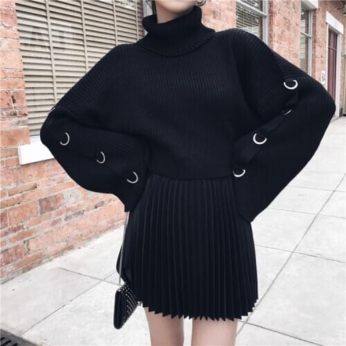 Ruibbit New Arrival Harajuku Black PU Leather Mini Skirt Women High Waist Pleated Skirts Punk Girls Chic Streetwear Short skirts