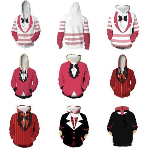 Hotel Cosplay Costume Charlie Hoodie Alastor Sweatshirt Carnival Costumes Red Suit Women Girls Mardi Gras Pullover Jacket