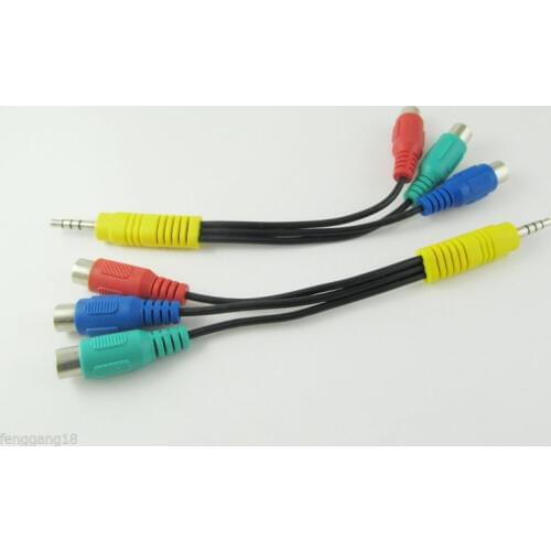 1pc 3.5mm Mini AV Male to 3 RCA Female Splitter Cable Lead Stereo Speaker DVD 16cm