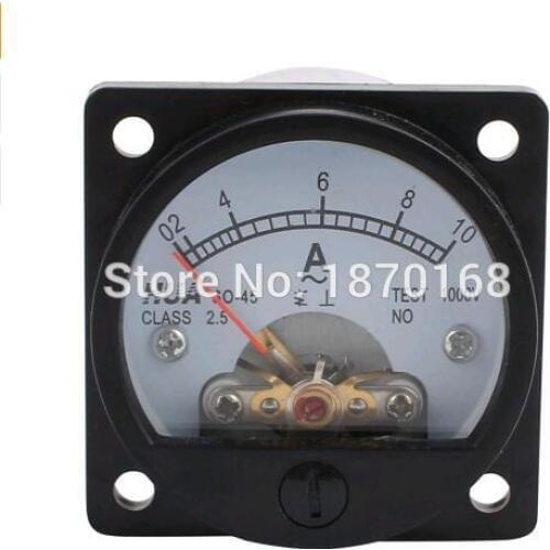1pcs Class 2.5 Accuracy AC 0 - 3A 5A 10A Measuring Current Range Round Analog Panel Meter Ammeter Black AMP Current Meter SO-45