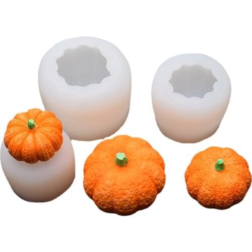 Halloween 3D Silicone Pumpkin Candle Mold Aromatherapy Candle Making Molds Cake Silicone Mould