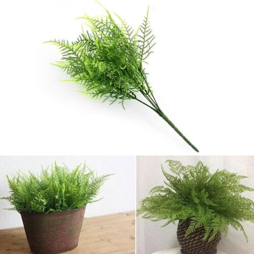 7 Fork Artificial Plants Eucalyptus Grass Plastic Ferns Green Leaves Fake Flower Plant Wedding Home Decoration Table Decors