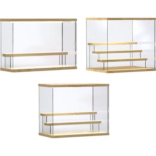 Acrylic Display Rack Ladder with Lights Action Figure Cupcake Cosmetics Dolls Storage Transparent Cover Display Holder