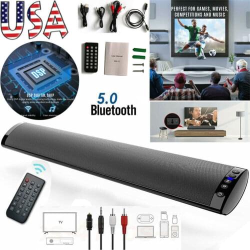 Bluetooth 5.0 Wireless Speaker TV PC Soundbar Subwoofer Home Theater Sound Bar Home Surround TV Speaker