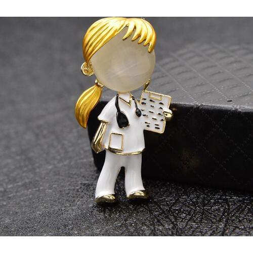 CINDY XIANG Opal Enamel Doctor Boys And Girls Brooches Medical Brooch Pin Nurse Jewelry Fashion Jewelry 2 Style Available Gift