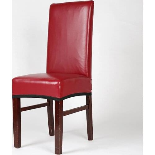 Home Elastic Computer Connected Table Back Chair Cover Waterproof PU Leather Hotel Stool Dining Chairs Covers