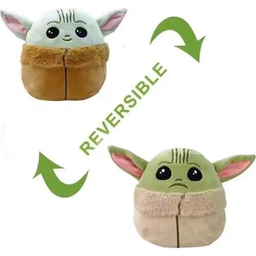 Disney Reversible Toy Baby Yoda 2 IN 1 Plush Double-Sided Flip Doll Cartoon Anime Star Wars Pressure Stress-relieving Model Toys