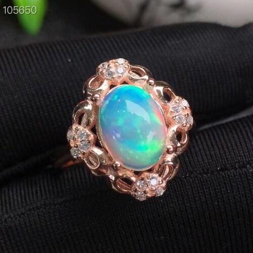 CoLife Jewelry Vintage Opal Ring for Daily Wear 8mm*10mm Genuine Australia Opal Silver Ring Fashion 925 Silver Opal Jewelry