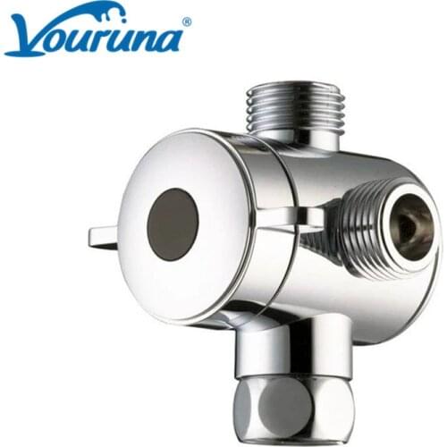 VOURUNA Multi-function 3 Way Hand Shower Flow Diverter Valve -G1/2" Three Function Switch Adapter for Toilet Bidet