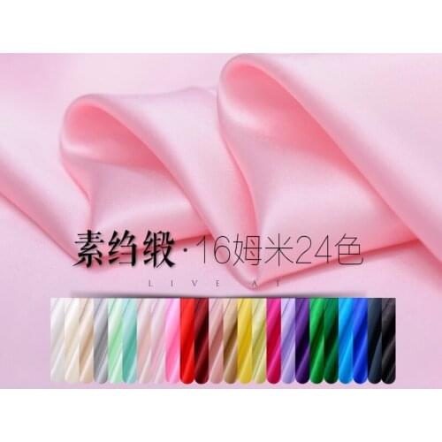 Soft fabric silk satin crepe satin plain dress shirt silk fabrics wholesale high quality silk cloth 24 color