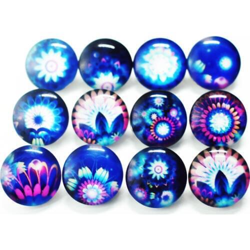 Newest 10pcs/lot pretty flower Snap Button Glass round Snap Buttons Fit bangle 18mm DIY Snap Bracelet Jewelry