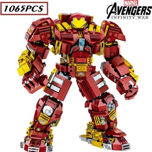 New Marvel Heroes Iron Man Helmet Avengers Hulkbuster War Machine Stark Industry Figures Building Block Bricks Boy Kid Gift Toy