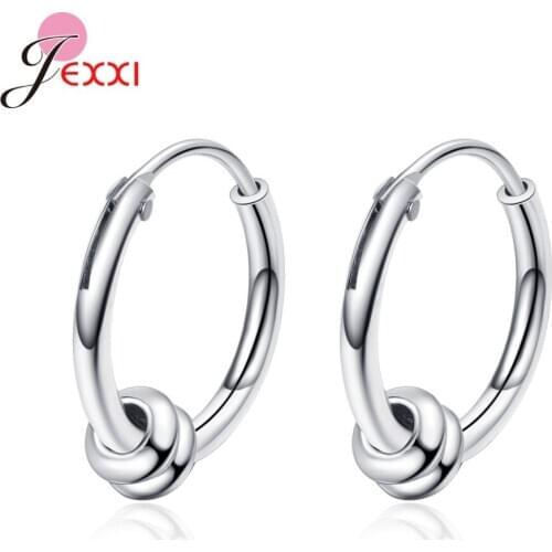 New Arrival Women Girls Fashion 925 Sterling Silver Round Earring Hoops Top Sale Punk Style Hoop Earring Wholesale