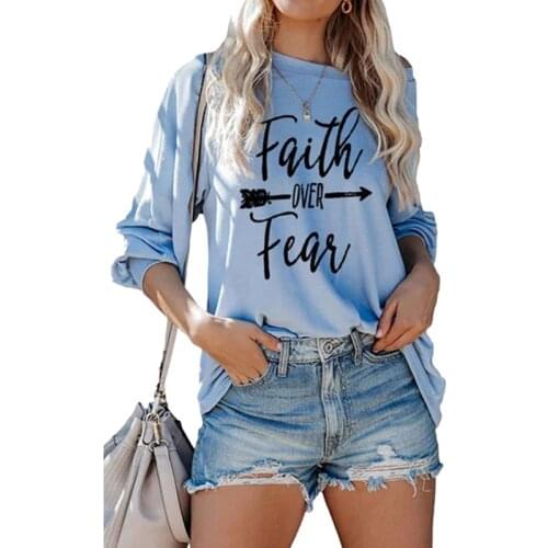 Autumn and Winter New Style Womens English Letter Printed Blouse Round Neck Long-Sleeved Sweater