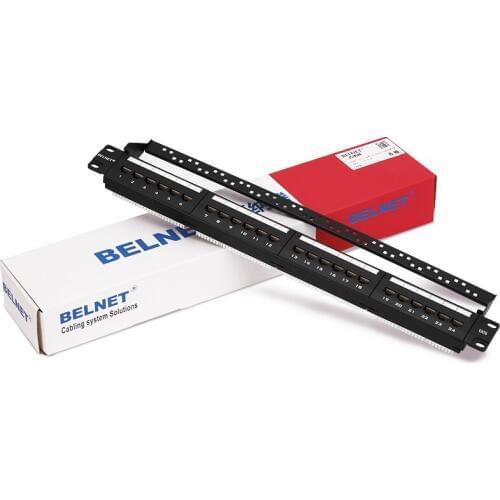 BELNET 24 port RJ45 CAT6 Patch Panel 1U 19" inch UTP unshield RACK MOUNT metal Gig ethernet LAN Network cable Adapter management