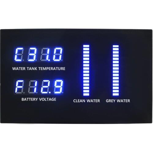 Camper 2 water level meter with sensor water temperature Caravan voltmeter boat yacht speedboat RV two water level gauge