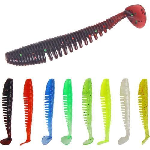 10Pcs/lot Fishing Lure Soft Baits Shad Worm 8cm 2.3g Silicone Minnow Carp Fishing Peche Swimbaits Iscas Jerkbait