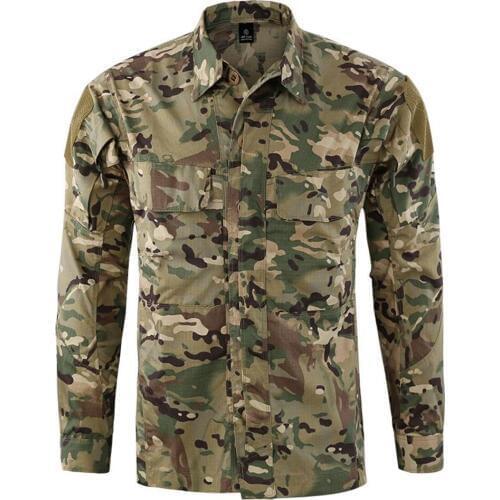 Shanghai Story Breathable Camp Casual Long Sleeve Shirt Mens Waterproof Tactical Quick Drying Shirt Men Combat Military Shirts