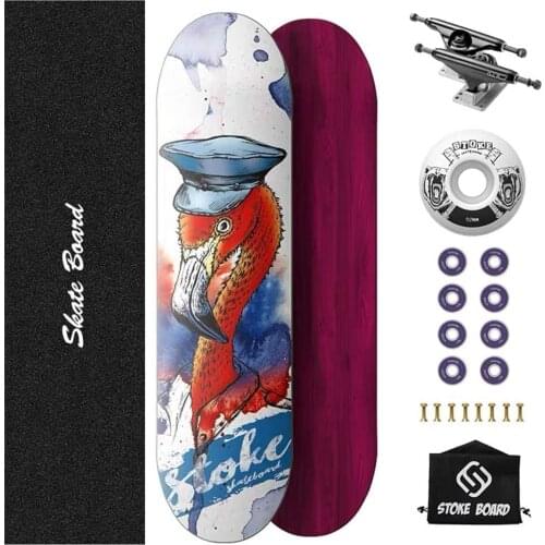 Skateboard 31 Inches , The Standard Skateboard Uses Canadian Maple Deck 8.0 Inches ABEC-9 Bearings Suitable for Adults Children