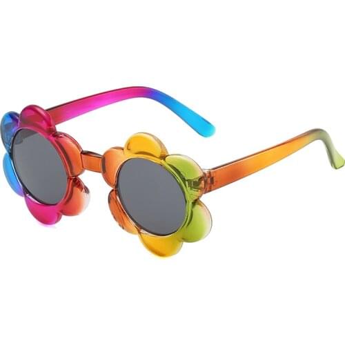 New Cartoon Lovely Kid Colorful Flowers Sunglasses High-quality Glasses 1-6 years age Baby Sun glasses Radiation Protection